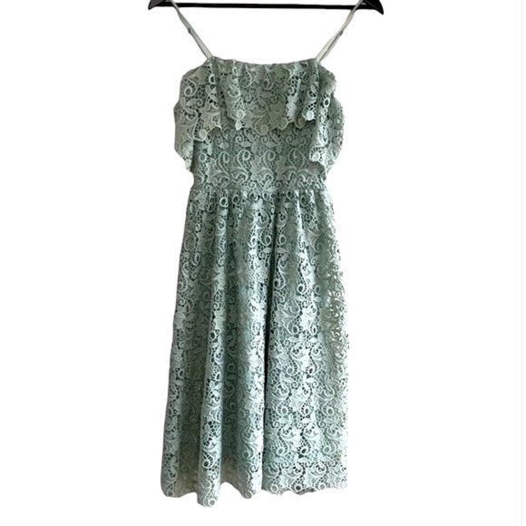 H&M Embroidered Eyelet Ruffle Spaghetti Strap Dress - Picture 1 of 8